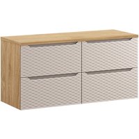 Petits-meubles - Waschtischunterschrank 120cm Elora mit 4 Schubladen, Beige und Holzoptik von PETITS-MEUBLES