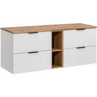 Petits-meubles - Waschtischunterschrank 140cm Adriel mit 4 Schubladen, Weiß Petits-meubles - Waschtischunterschrank 140cm Adriel mit 4 Schubladen, Weiß von PETITS-MEUBLES