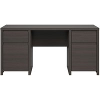Petits-meubles - Schreibtisch Soren mit 2 Schubladen und 2 Türen, Dunkles Holzoptik, 65cm von PETITS-MEUBLES