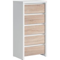 Soren 5-Schubladen-Kommode Weiß und Holz von PETITS-MEUBLES