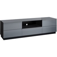TV-Möbel Mathis mit 1 Schublade und 2 Türen, Grau und Schwarz, 180cm von PETITS-MEUBLES