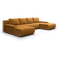 U-Sofa 5-sitzig umbaubar Truhe Jonas Cord Gelb von PETITS-MEUBLES