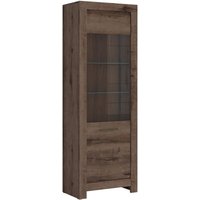 Vitrine Adam mit 2 Türen, Dunkles Holzoptik, 196cm von PETITS-MEUBLES