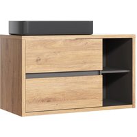 Waschtisch 100cm Rigel mit 2 Schubladen, Holzoptik und Anthrazit Waschtisch 100cm Rigel mit 2 Schubladen, Holzoptik und Anthrazit von PETITS-MEUBLES
