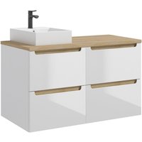 Waschtisch 120cm Livia mit 4 Schubladen, Weiß von PETITS-MEUBLES