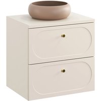 Waschtisch 60.6cm Sanae mit 2 Schubladen, Sandbeige Waschtisch 60.6cm Sanae mit 2 Schubladen, Sandbeige von PETITS-MEUBLES
