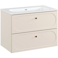 Waschtisch 80.2cm Sanae mit 2 Schubladen, Sandbeige von PETITS-MEUBLES