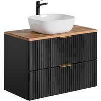 Waschtisch 80cm Adriel mit 2 Schubladen, Schwarz von PETITS-MEUBLES