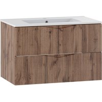 Waschtisch 80cm Tao mit 2 Schubladen, Holzoptik Waschtisch 80cm Tao mit 2 Schubladen, Holzoptik von PETITS-MEUBLES