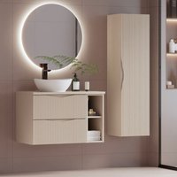Waschtisch und Hängesäule 80cm Tao mit 2 Schubladen, Kaschmir Waschtisch und Hängesäule 80cm Tao mit 2 Schubladen, Kaschmir von PETITS-MEUBLES