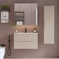 Waschtisch und Hängesäule 80cm Tao mit 2 Schubladen, Kaschmir Waschtisch und Hängesäule 80cm Tao mit 2 Schubladen, Kaschmir von PETITS-MEUBLES