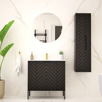 Waschtisch und Hängesäule 81.5cm Daria, Schwarz von PETITS-MEUBLES