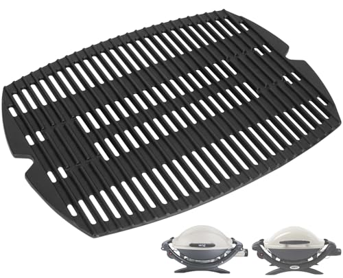 7582 Grillrost für Weber Baby Q Parts Weber Q1000 Zubehör Q1200 Q1400 Q100 Q120 Q140 386001 386002 für Weber Q Grillteile Ersatz 69934, 65882 10, 76 44, 65465, 43.2x32.3 cm, mattes Gusseisen, 1 Stück von PETKAO