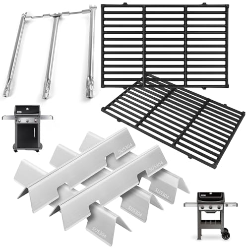 Grillteile für Weber GS4 Spirit 2 Grillteile Spirit II/I 300 SER Ersatzteile für Weber 67046 Flavorizer Bars 7636 69797, Weber Spirit 2 Grillroste 7638, Brenner 67025 69787 & Crossover Tube 69898 von PETKAO