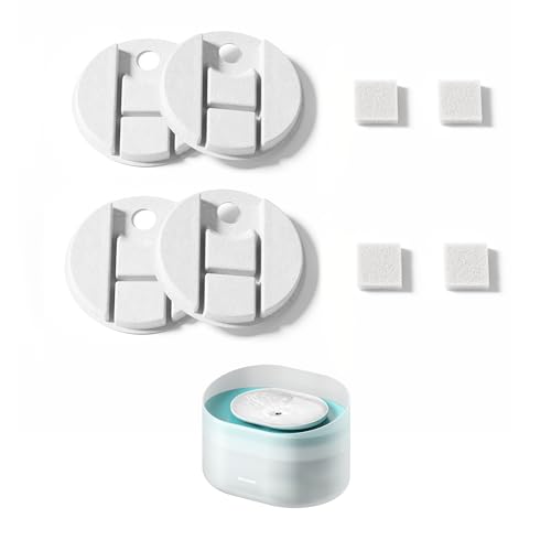 PETLIBRO Filter Trinkbrunnen für Hunde 4er Pack für Dockstream hundebrunnen PLFF008, 2-Monats-Set PETLIBRO Trinkbrunnen Filter Ersatzfilter für Hunde Trinkbrunnen von PETLIBRO