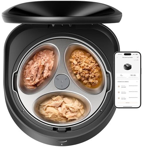 PETLIBRO Futterautomat Katze Nassfutter mit Spülmaschinengeeigneter Edelstahlnapf, Nassfutterautomat mit Halbleiter Kühlung, 2,4 GHz Wi-Fi Smart App-Steuerung, 3 Tage wahre Frische, Wet Food Feeder von PETLIBRO
