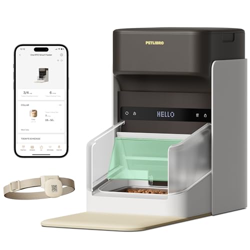 PETLIBRO RFID Futterautomat Katze, 5G Wi-Fi Katzenfutter Automat, Futterautomat mit Collar-Tag-Sensor, Futterspender Katze mit App fur Haushalte mit Mehreren Haustieren, 1–10 Mahlzeiten, 3L von PETLIBRO