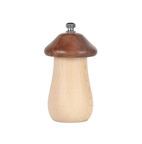 PETOOF Pfeffermühle Gewürzmühle Salzmühle Salz- Und Pfeffermühlen-Set Aus Holz, Pilz-Salz- Und Pfeffermühlen, Verstellbare Keramikmühle Salz und Pfeffermühle von PETOOF