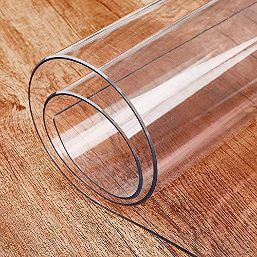 Transparente Tischfolie Transparente Tischdecke 1.5mm Dick Glasklar Folie Geruchlos Durchsichtig PVC SchutzfolieTischschutz,Wasserdicht Klare Tischdecke Lebensmittelgeeignet,Größe wählbar (60x120cm) von PETRHOT