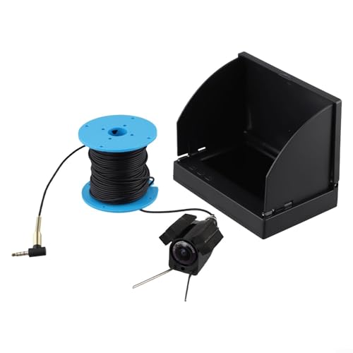 10,9 cm HD Fischfinder, 5000 mAh IP67 wasserdichte Weitwinkelkamera mit Infrarot, Kabel für Eisfluss und Boot (4,3 IPS + Kamera 15 m) von PETSTIBLE