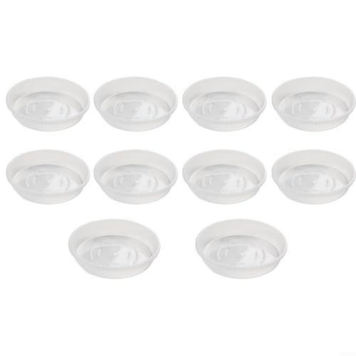 10 Stück transparente, runde Blumentopf-Tabletts, zuverlässige, robuste Untersetzer, um überschüssiges Wasser und Bodenverschmutzung zu bewältigen (13 cm) von PETSTIBLE