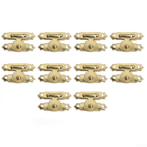 10-teiliges Metall-Verschluss-Set für Schmuckkästchen, Weinkisten aus Holz und kleine Aufbewahrungskoffer, Antik-Bronze-Gold-Finish (Silber) von PETSTIBLE