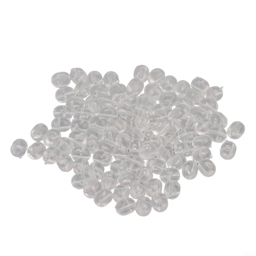 100pcs Cross Beads Oval Plastic Beads for Fishing Lures and For Pearl Drilling (Medium Transparent) von PETSTIBLE