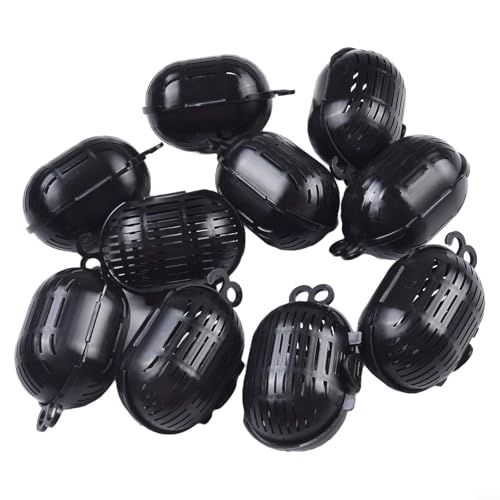 10er Set Angelköderkäfige, starkes und exquisites Design, perfekt für effektives Ködermanagement (schwarz) von PETSTIBLE