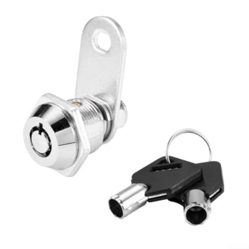 1630 mm Rohr-Nockenschloss mit umkehrbarer Stoppnocke für Schränke, Schreibtische, Briefkästen und Schubladen, gleichschließend mit 2 Schlüsseln, Zinklegierung (16 mm) von PETSTIBLE