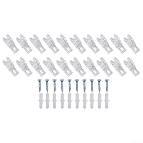 20 Stück Rollschnurführungshaken für venezianische Vorhänge mit Kunststoff-Clips, geeignet für Ketten- oder Seilkontroll-Fensterrollos 20 Stück Rollschnurführungshaken für venezianische Vorhänge mit Kunststoff-Clips, geeignet für Ketten- oder Seilkontroll-Fensterrollos von PETSTIBLE