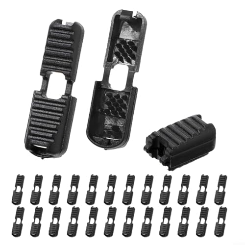 25 Stück Zuglaschen Kordelenden Spitzen für Schnürsenkel, für Rucksack und DIY-Projekte, Kunststoff-Kordelstopper von PETSTIBLE