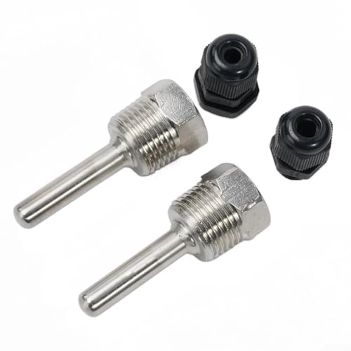2er Set für Temperaturfühler Tauchhülsen, G 12 Gewinde Thermowell für effiziente thermische Messwerte (8x50mm) von PETSTIBLE