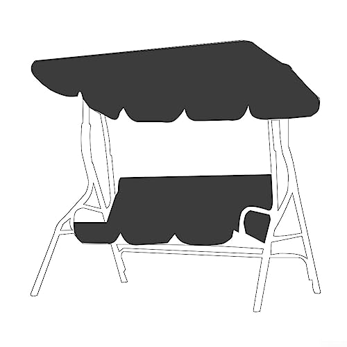 Abdeckung für 3-Personen-Gartenschaukel und wasserdichtes Oxford-Gewebe (schwarz) von PETSTIBLE