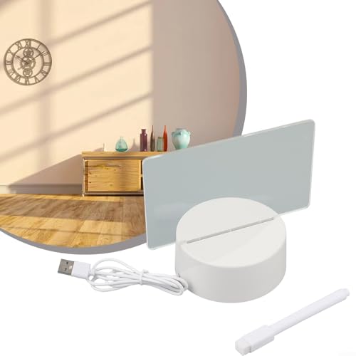 Acryl USB Message Board Nachtlicht mit Stift Warme LED Beleuchtung für Schreibtisch Dekoration Geeignet für Schlafzimmer und Büro (Quer) von PETSTIBLE