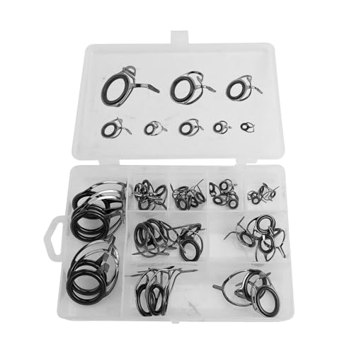 Angelruten-Reparatur-Set, 40/45-teilig, mit Aufbewahrungsbox, perfekt für Heimwerker mit Keramikkomponenten (40 Stück) von PETSTIBLE