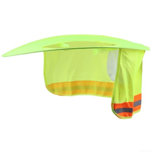 Atmungsaktive, reflektierende Sonnenschutzkappe, kompatibel mit Schutzhelmen, leichter Netz-Hutbezug bietet Nackenkühlung und Sichtbarkeit bei Bauarbeiten (gelb) von PETSTIBLE