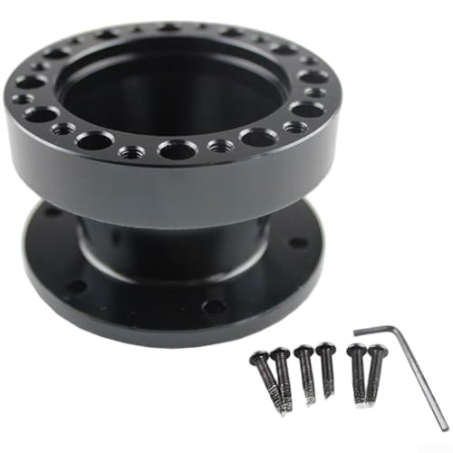 Auto-Lenkrad-Erhöhungsadapter-Basisverlängerung mit leichter Aluminiumlegierung und mehreren Höheneinstellungen für verbesserte Fahrstabilität (schwarz, 51 mm) von PETSTIBLE