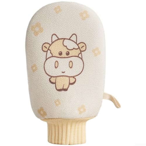 Badetuch mit doppelseitigen Scheuerhandschuhen mit Zuggurten, entworfen, um schwierige Rückenbereiche zu erreichen und gleichzeitig Hygiene und Komfort zu erhalten (Duschhandschuhe) von PETSTIBLE