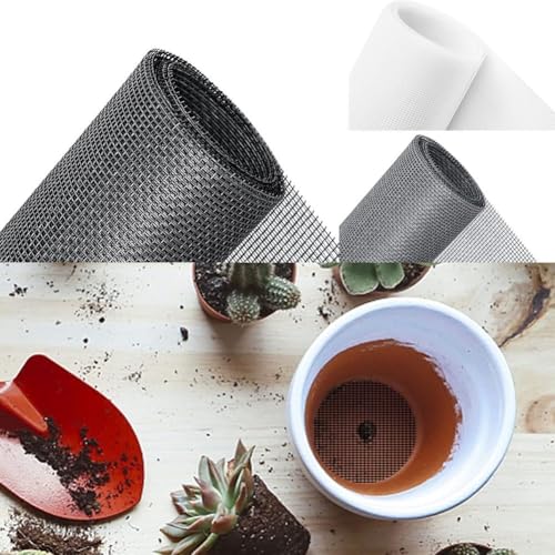 Blumentopf-Drainage-Mesh-Pads 10 runde Matten für optimale Pflege von Topfpflanzen (schwarz, 20 x 30 cm) von PETSTIBLE