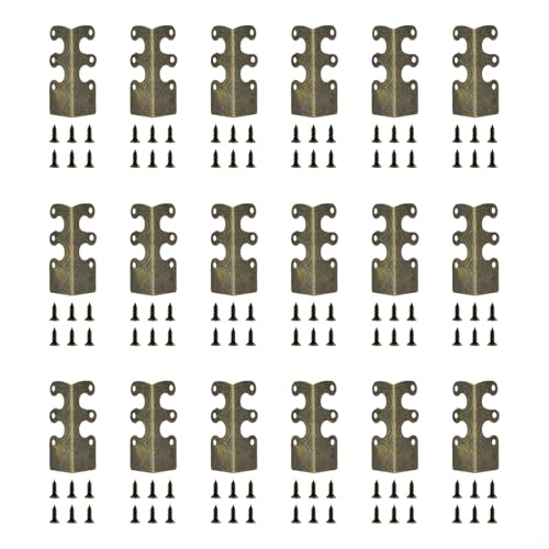 Brett-Eckenschutz 6er Set Metall Vintage Stil für Sockelleisten und Sockelleisten Geeignet für Zuhause und Büro (Bronze 18pcs) von PETSTIBLE