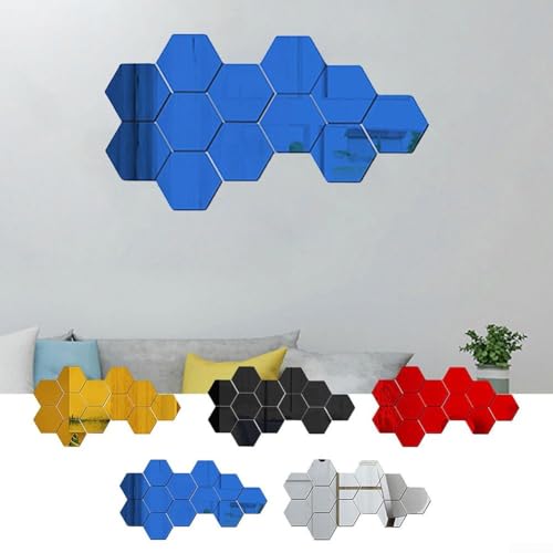 Chic For Sechseckige Spiegelaufkleber Set mit 12 Dekostücken für Bastelprojekte (Gold) von PETSTIBLE