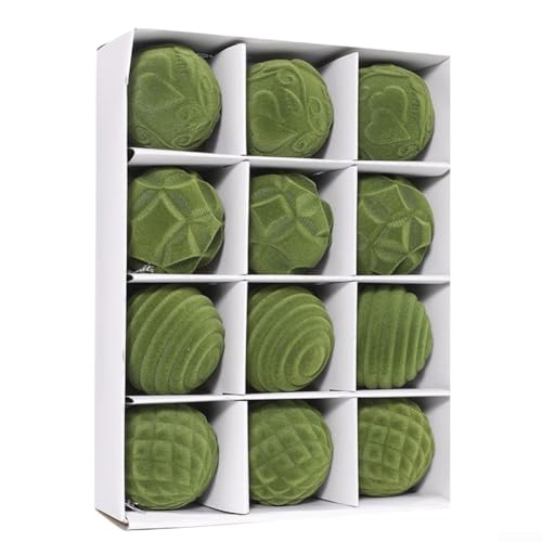 Christbaumkugel-Ornamente, 12 Stück, für Urlaub und Hochzeit, Party-Dekorationen mit Aufhängeschlaufen und PET-Material (grün) von PETSTIBLE
