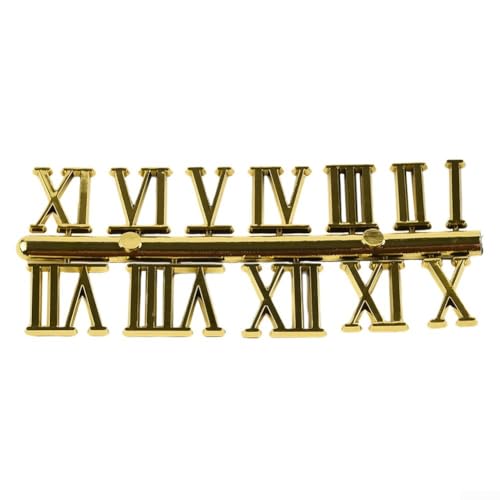 DIY Ersatzteile für Wanduhren mit römischen Ziffern für benutzerdefinierten Wohnstil (Gold Römische Ziffern) von PETSTIBLE