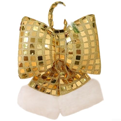 DIY Weihnachtsschleife Ornament mit Glitzer für Feiertagsdekoration, geeignet für Hotel und Fenster saisonales Ambiente (S) von PETSTIBLE