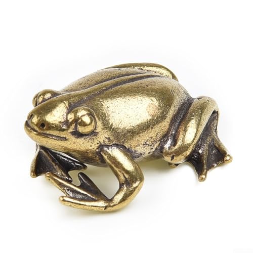 Dekorative Messing-Frosch-Figur, perfekt für Teeservice auf Tischplatten von PETSTIBLE