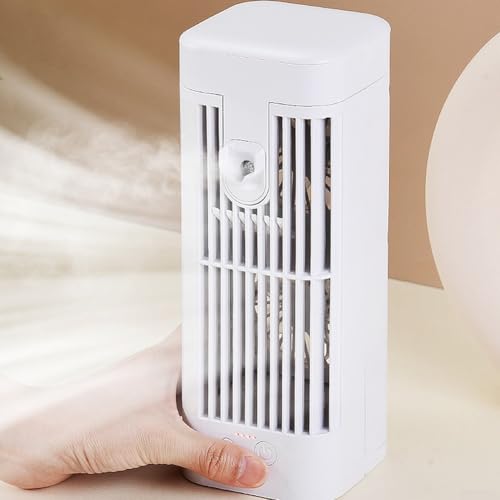 Desktop-USB-Klimaanlagen-Ventilator, mit Sprühnebel, 3 einstellbare Geschwindigkeiten, tragbarer Kühlungs-Luftbefeuchter, Nachtlicht für den Innenbereich von PETSTIBLE