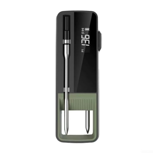 Digitales Grill-Thermometer, mit App-Integration und voreingestellten Garstufen, kabelloses Fleischthermometer, für Grillen, hohe Temperaturbereiche, Doppel) von PETSTIBLE