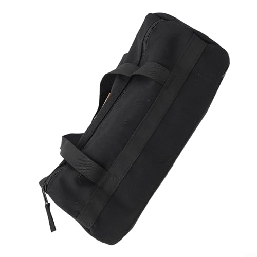 Doppellagige Aufbewahrungstasche für Zeltheringe, robuster Canvas-Organizer für Camping-Essentials (schwarz) von PETSTIBLE