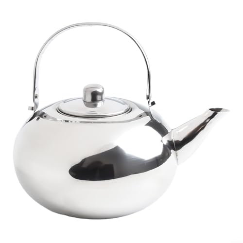 Edelstahl-Camping-Wasserkocher mit eingebautem Filter und hitzebeständigem Griff für sichere Verwendung auf dem Herd, geeignet für Kaffee- und Teezubereitung (18 cm) von PETSTIBLE