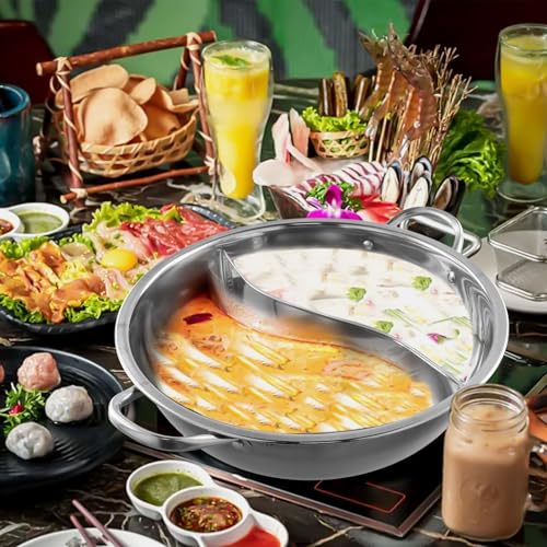 Edelstahl-Hot-Pot-Herd, 28 cm, Kochgeschirr für Induktion und Gas, perfekt für Familienessen und gesellschaftliche Veranstaltungen (B) von PETSTIBLE